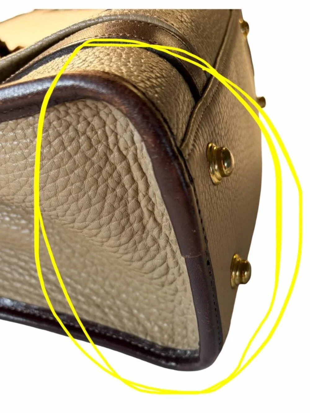 Dooney and Bourke Vintage All-Weather Leather Dark Chocolate and Taupe Satchel